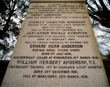 W.H.Anderson VC. inscription 